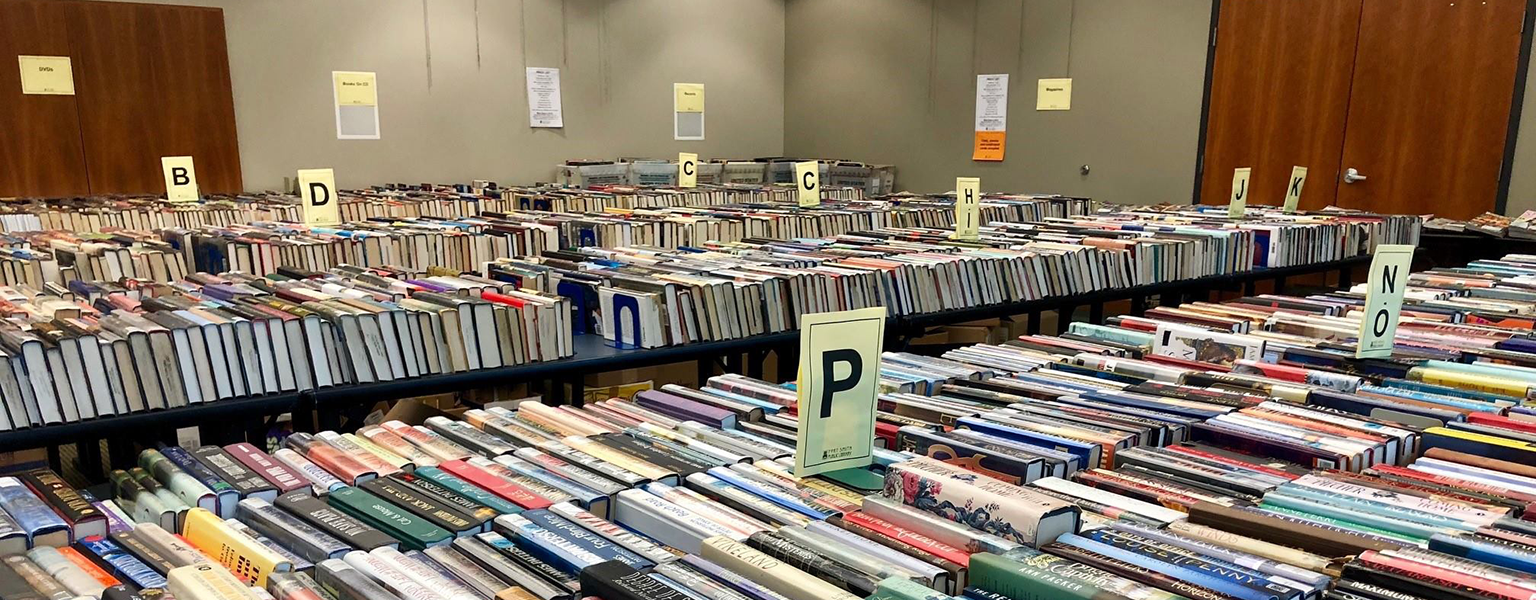 Fiction section of the book sale
