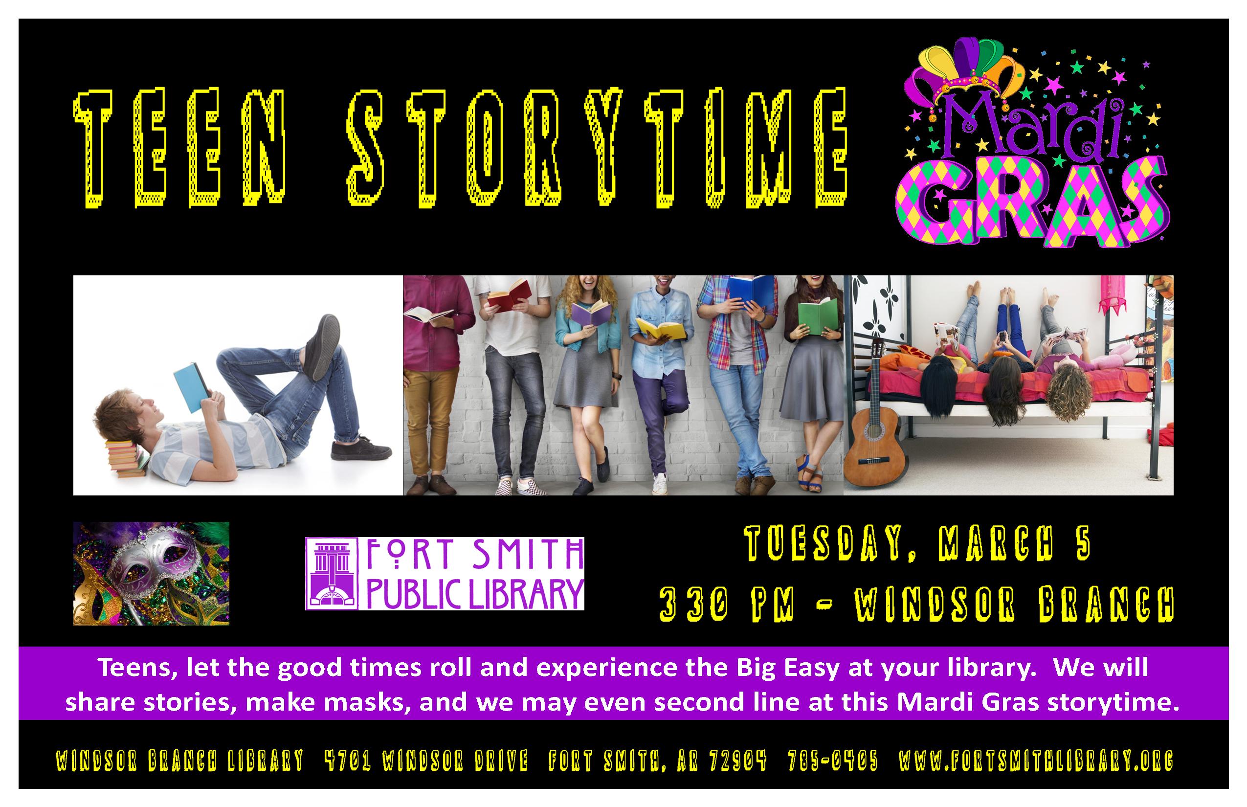 Teen Storytime: Mardi Gras poster