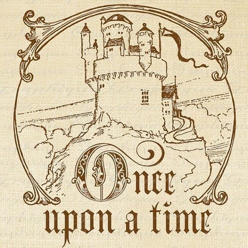 Fairy tale castle with Once Upon a time written under it