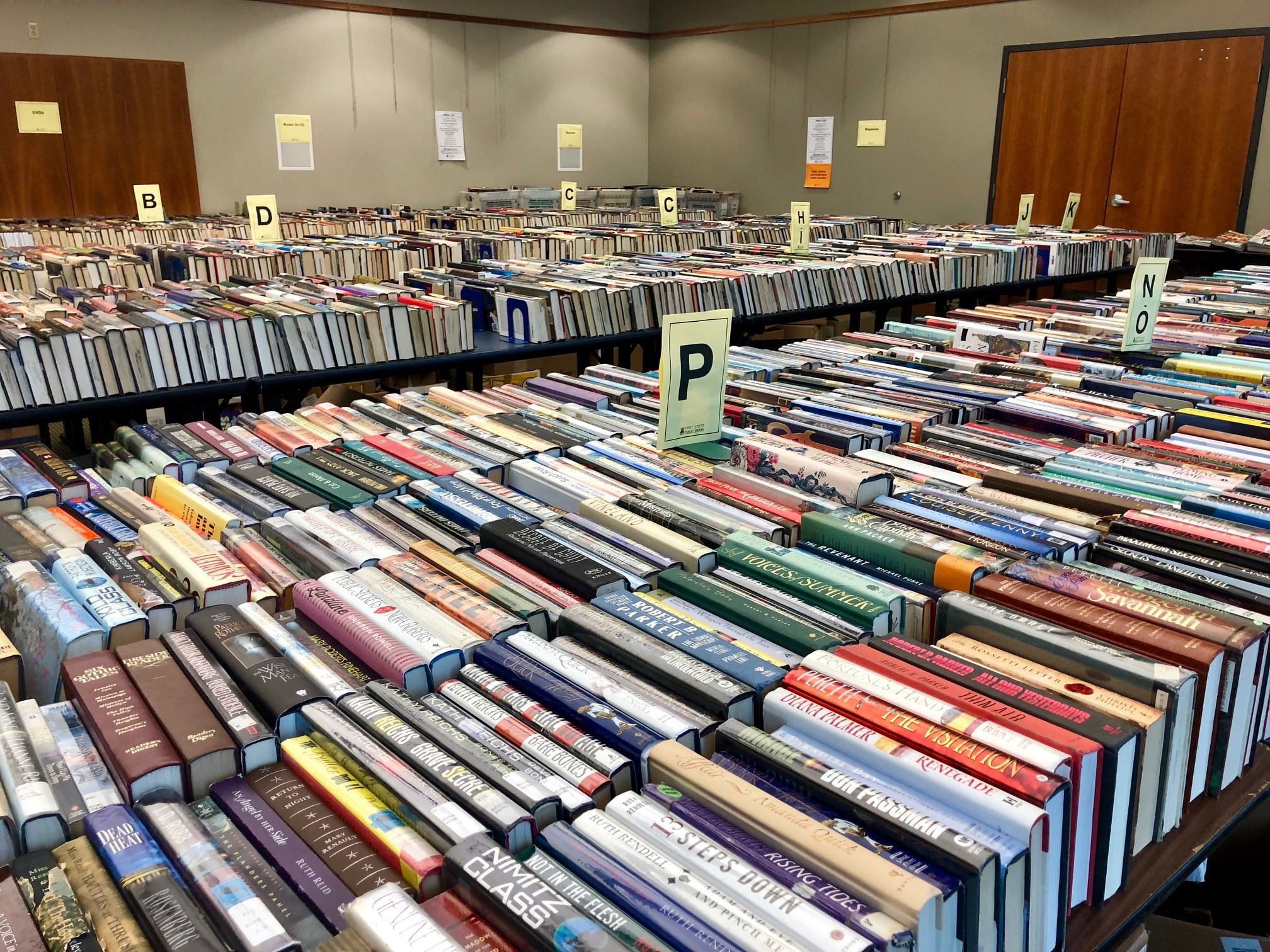 books on tables for book sale