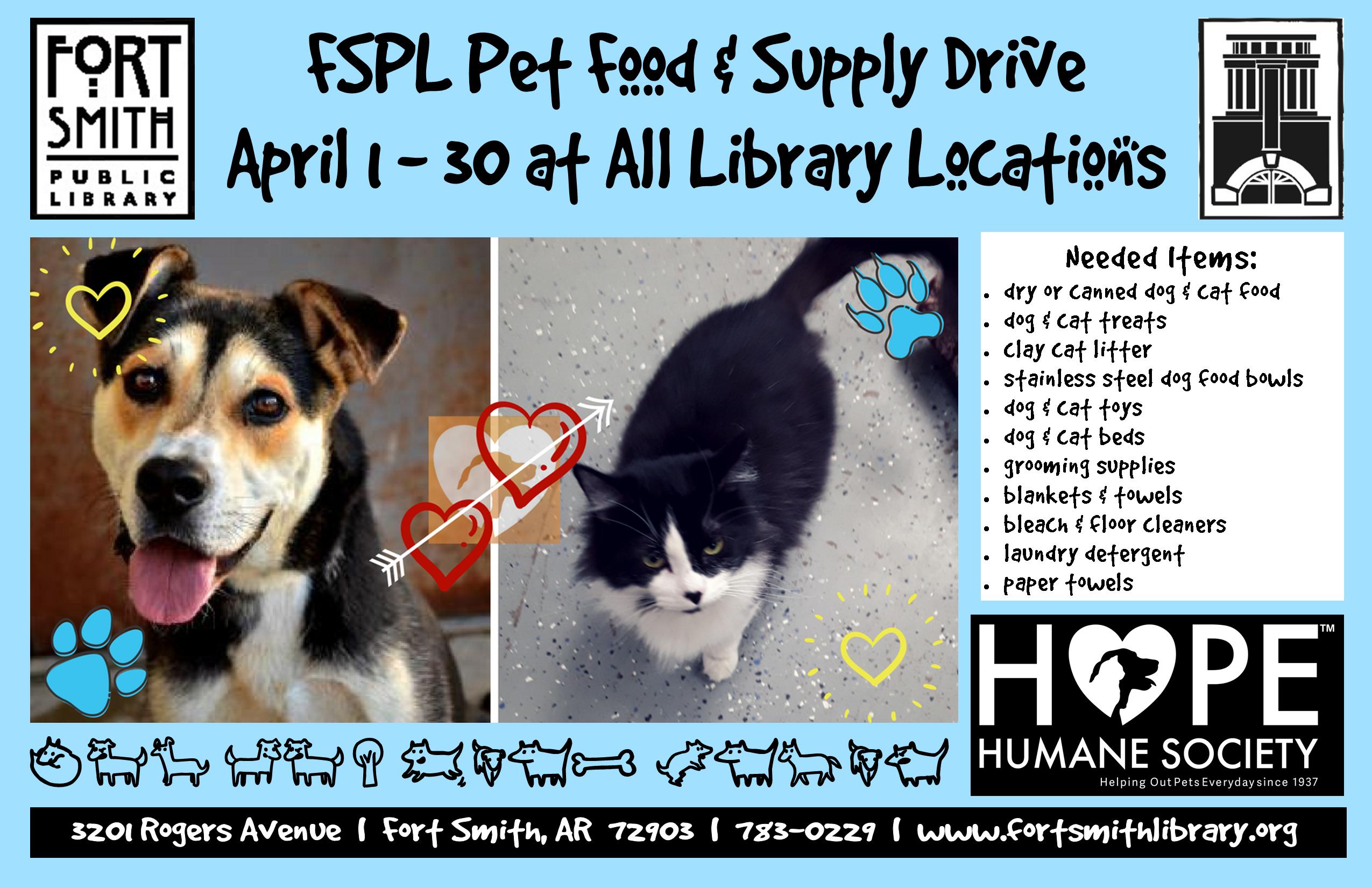 Pet food and supply drive poster