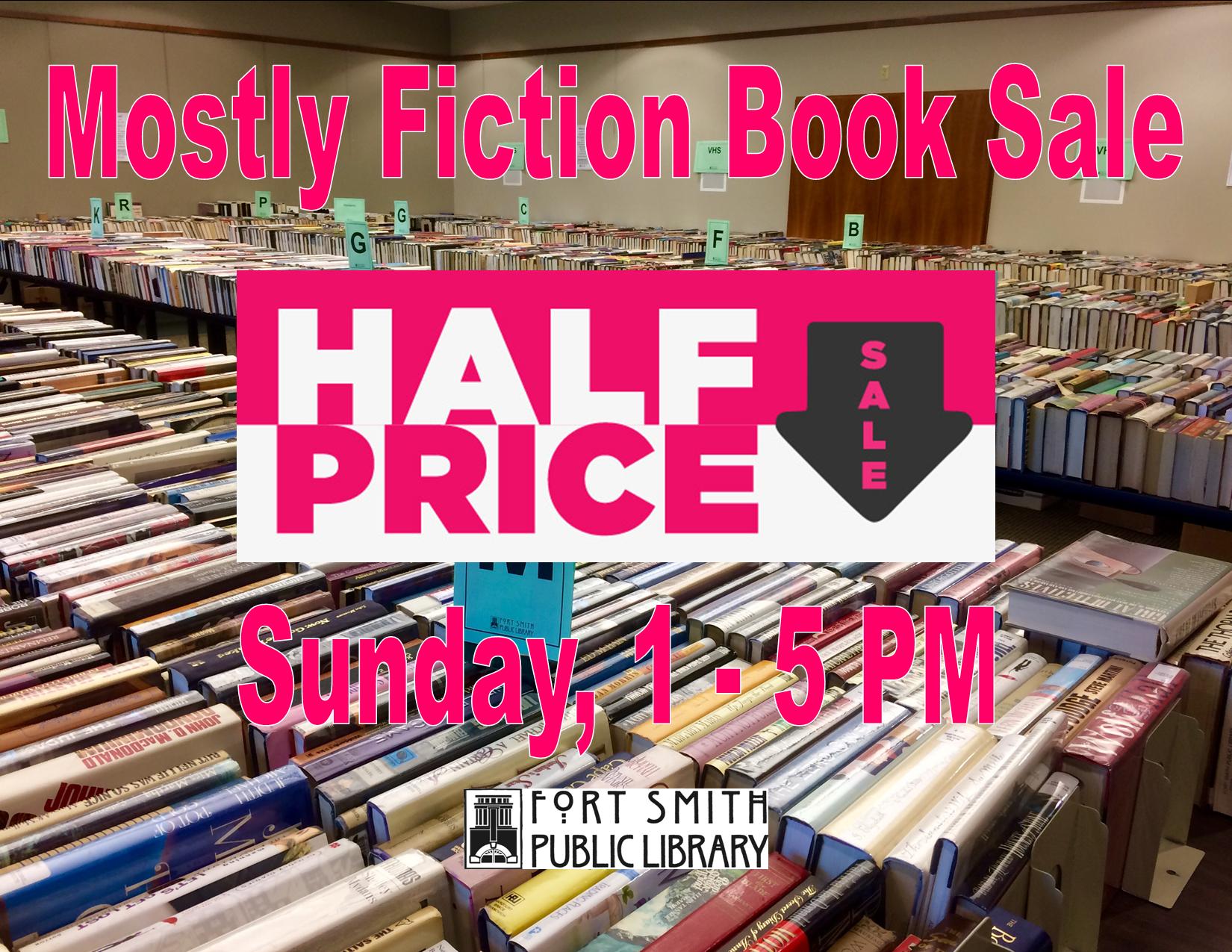 book sale half-price sign