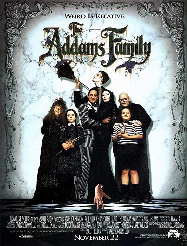 Movie poster for The Addams Family movie from 1991