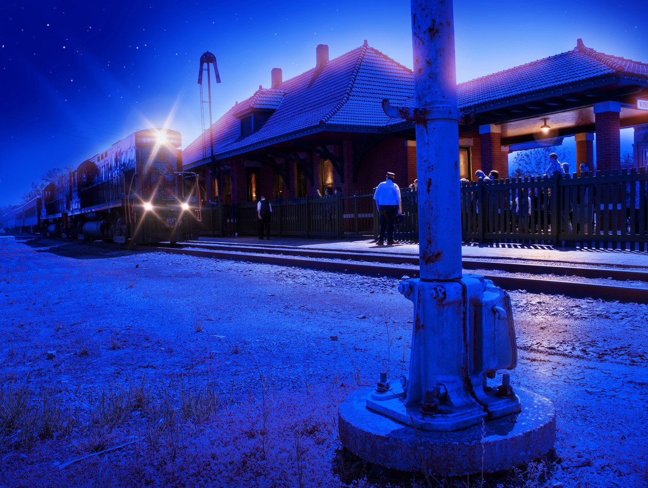 train station in snow