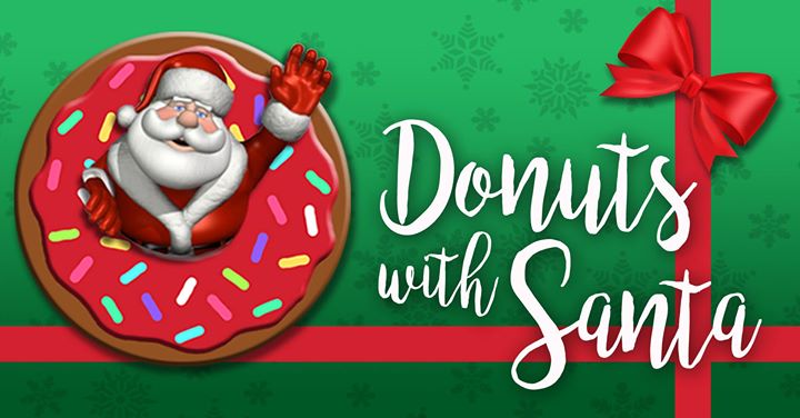 Santa waving from a donut