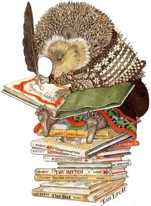 Hedgie the Hedgehog signing books
