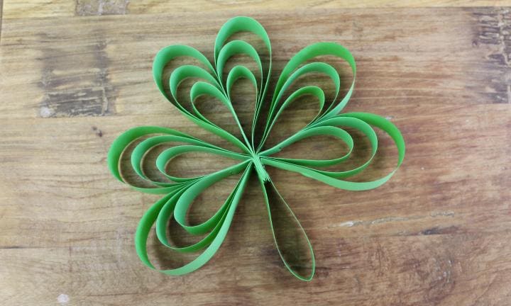 Paper Strip Shamrocks