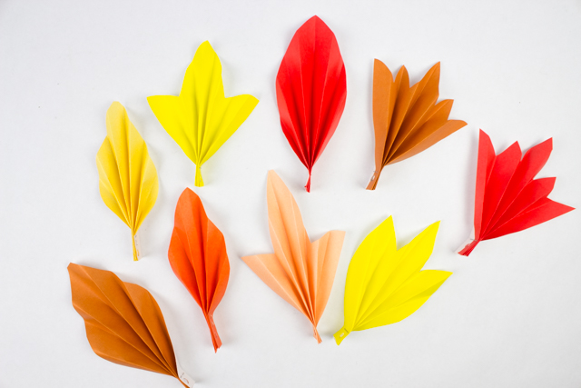 origami autumn leaves