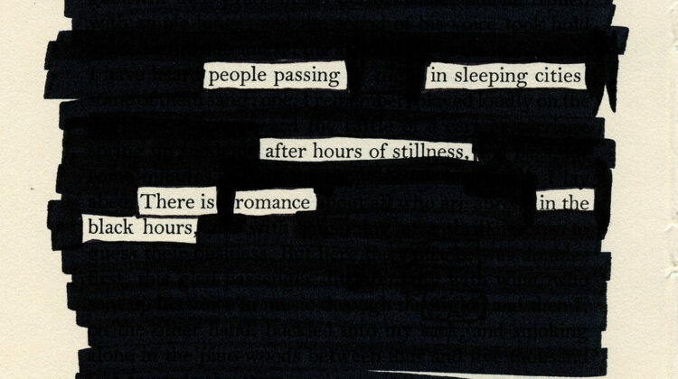 Blackout poetry example