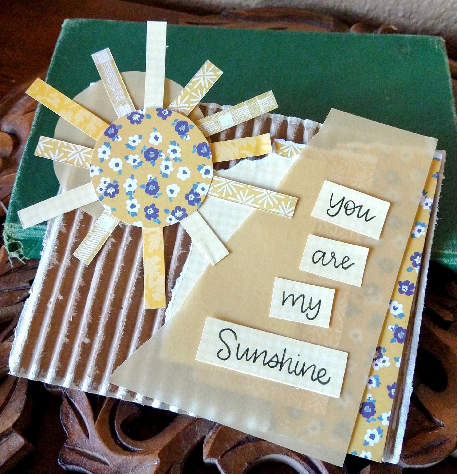 cardboard art with "You Are My Sunshine"