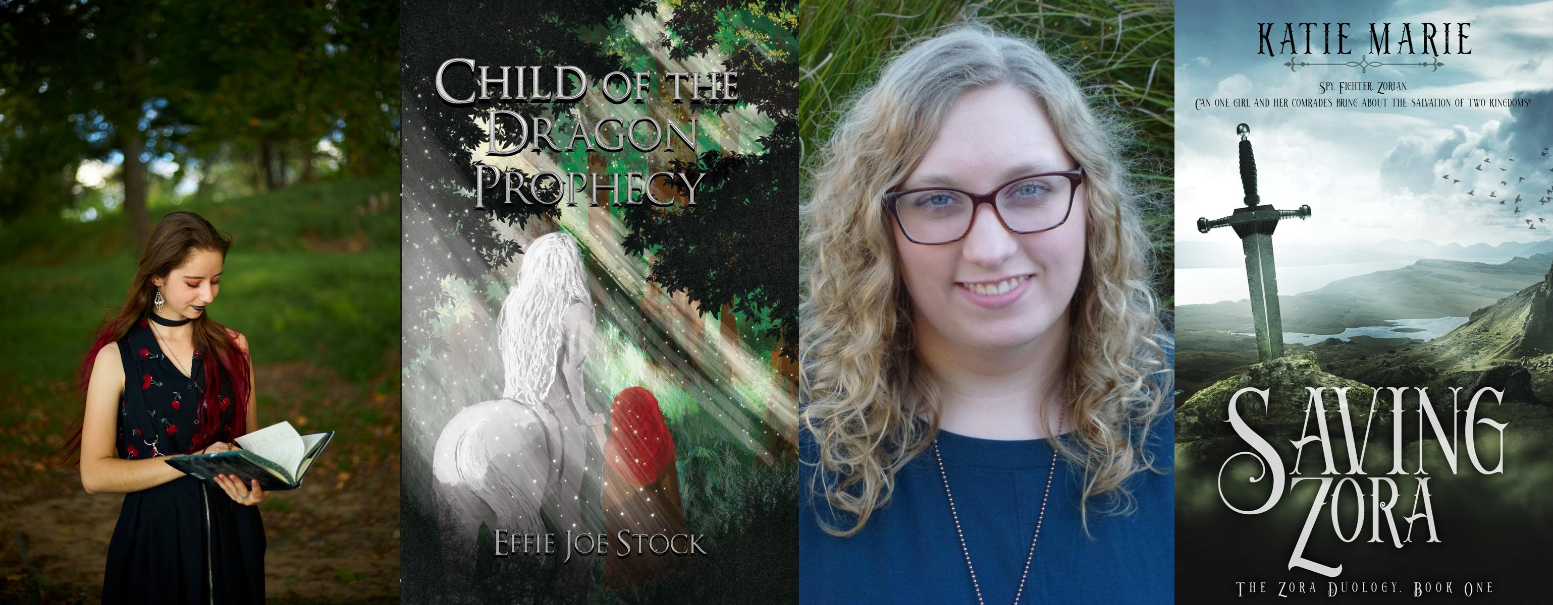 Effie Jo Stock and her book Child of the Dragon Prophecy and Katie Marie and her book Saving Zora