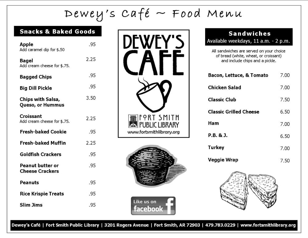 Dewey's Café food menu