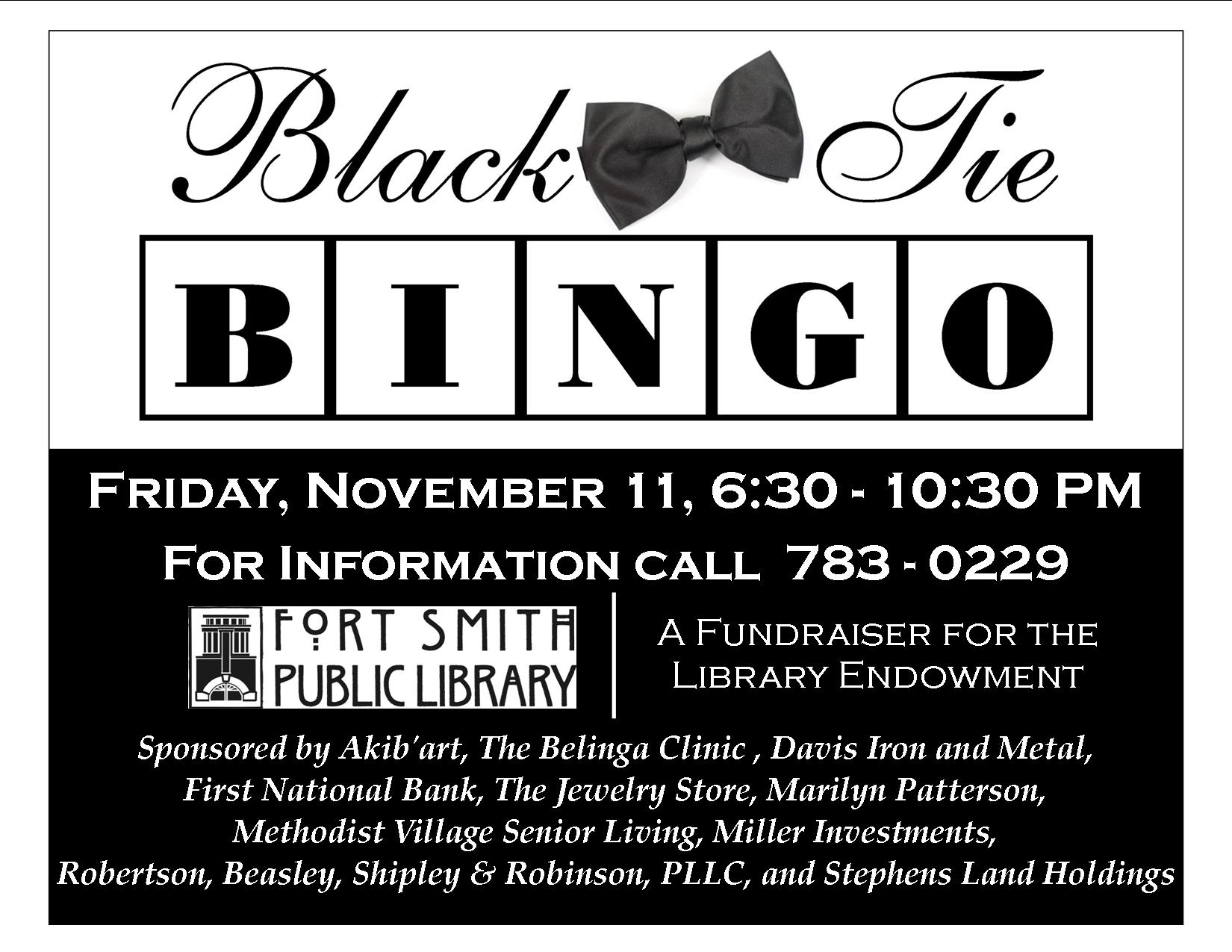 Black Tie Bingo event poster