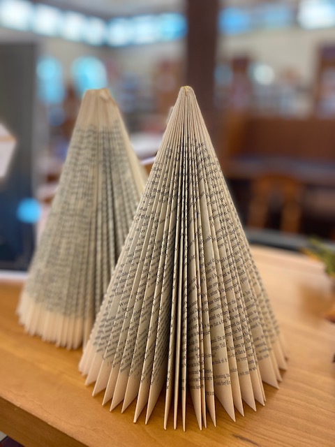 trees made out of folded books