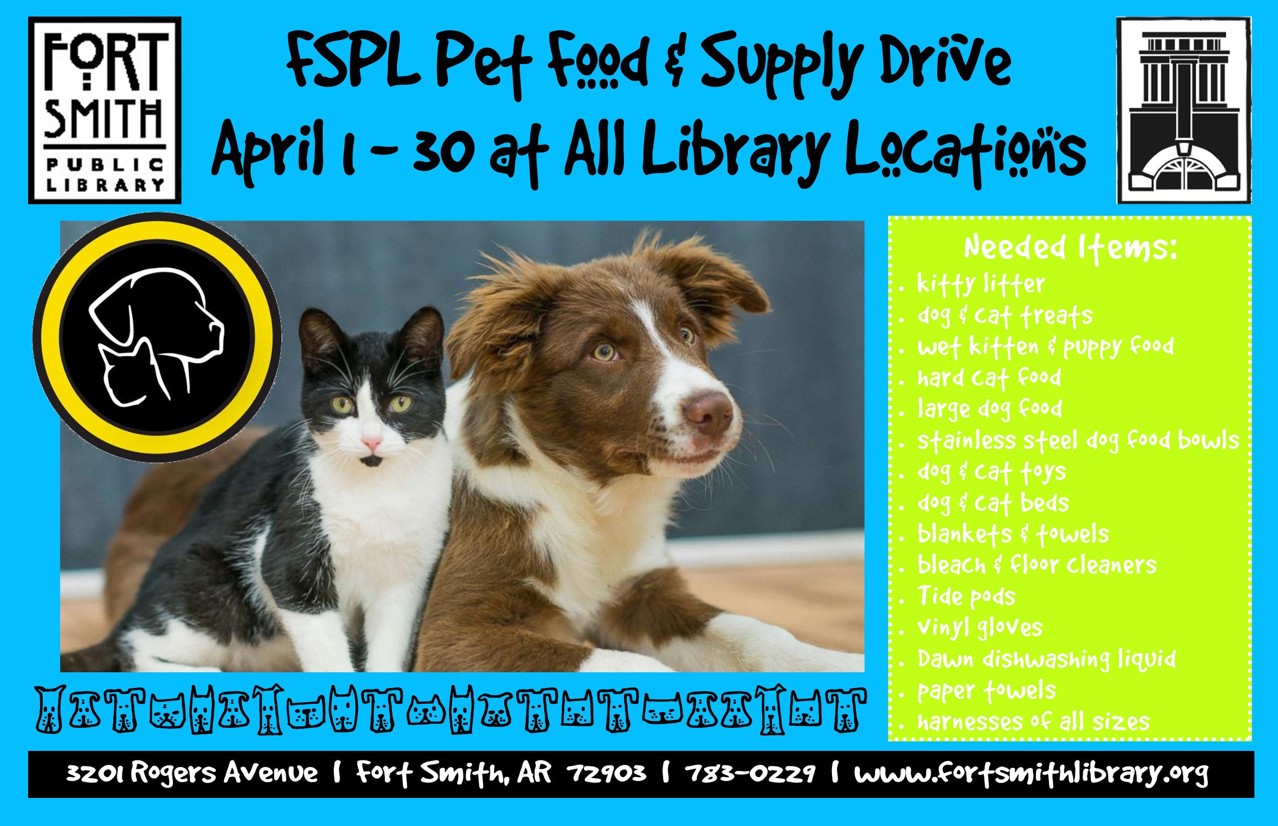 Poster for Pet Food and Supply Drive