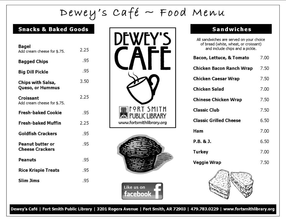 Dewey's Food Menu April 2023