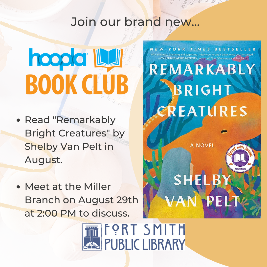 poster for hoopla book club with the book Remarkably Bright Creatures