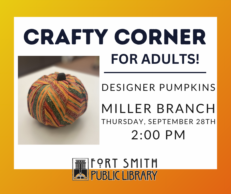 Crafty Corner library program on how to make a fabric wrapped pumpkin