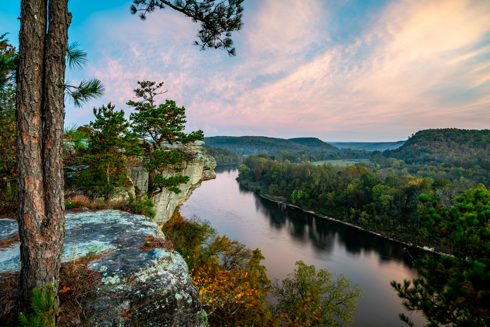 photo of river taken from a bluff