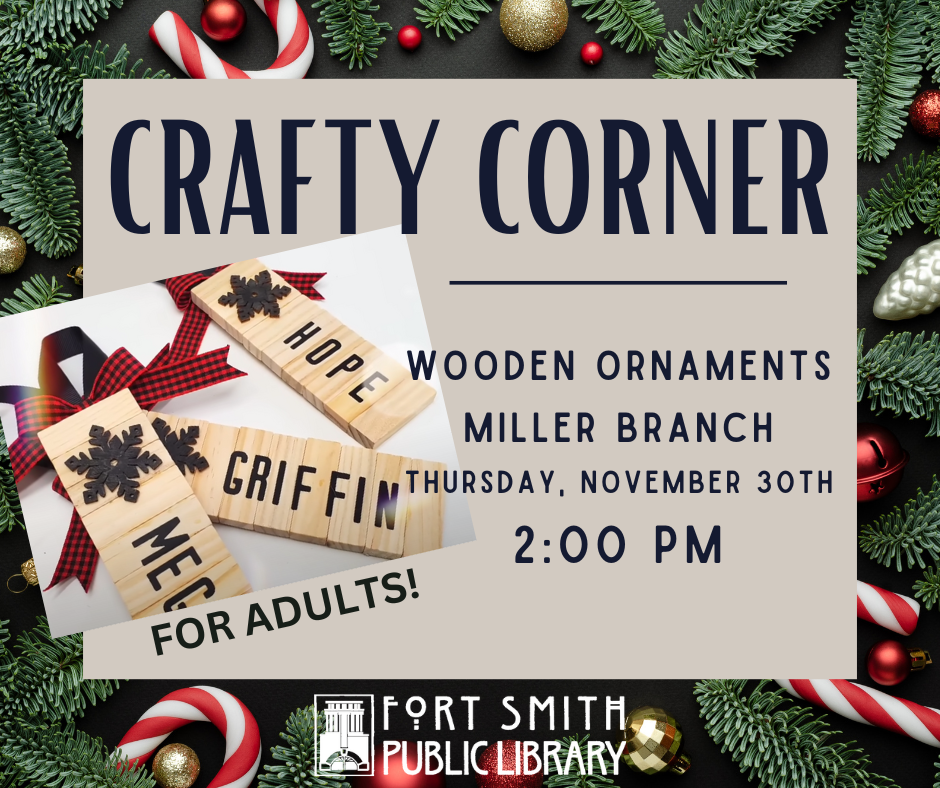 Crafty Corner library program on how to make wooden ornaments