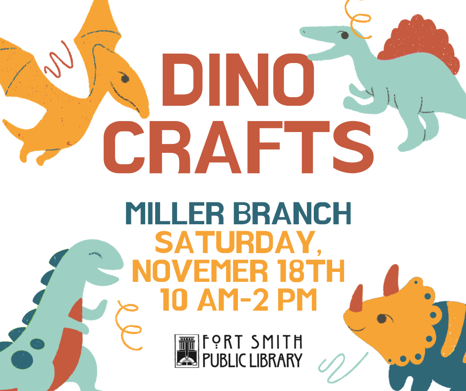 dinosaur crafts at the Miller Branch