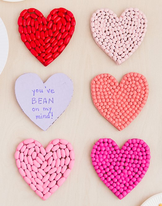 bean mosaic valentines