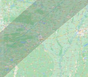 map showing Arkansas eclipse path