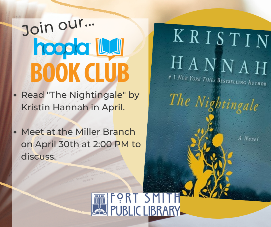 Hoopla Book Club pick for April - The Nightingale by Kristin Hannah
