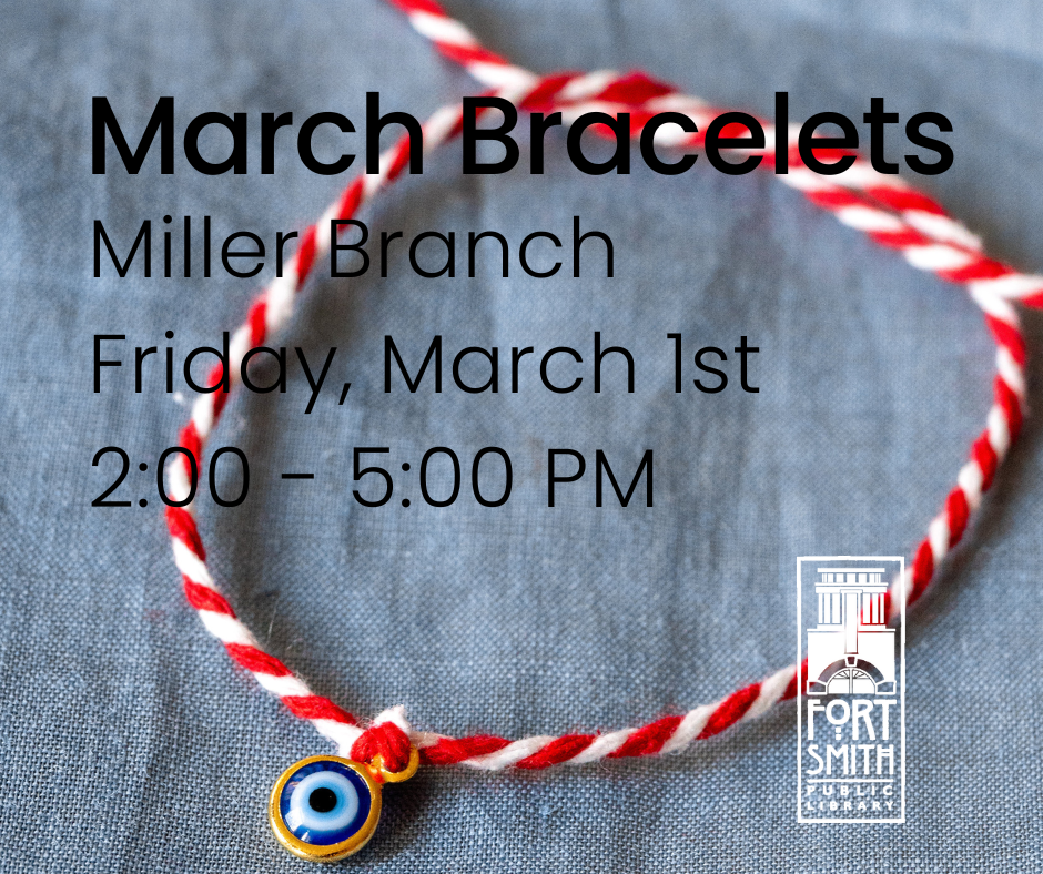 March Bracelets craft red and white string