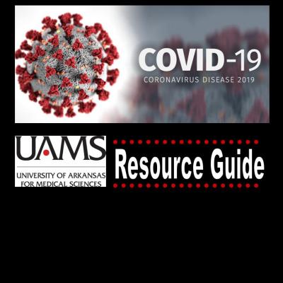 photo of coronavirus above UAMS logo