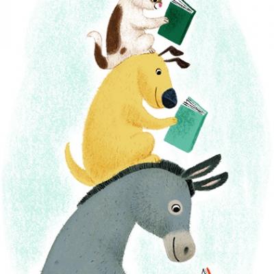 Animals reading