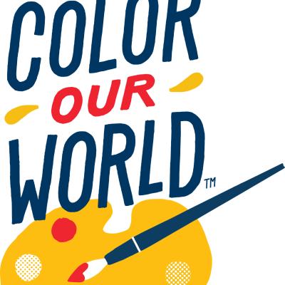 Color Our World image with a paintbrush and paint