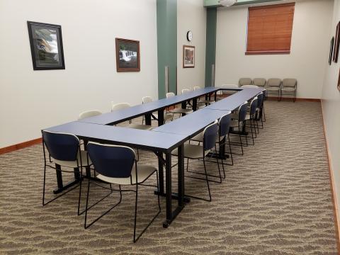 Carnegie Room with hollow square setup