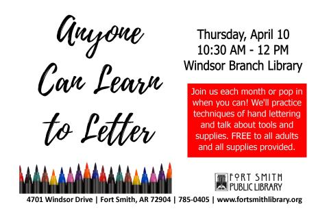 Anyone Can Learn to Letter