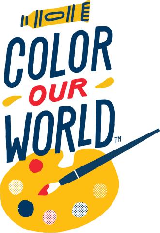 Color Our World image with a paintbrush and paint