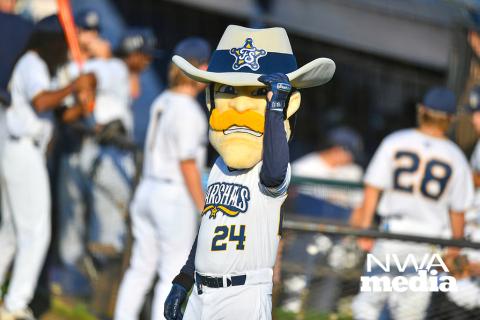 photography of Fort Smith Marshal baseball mascot, Marshal Smitty