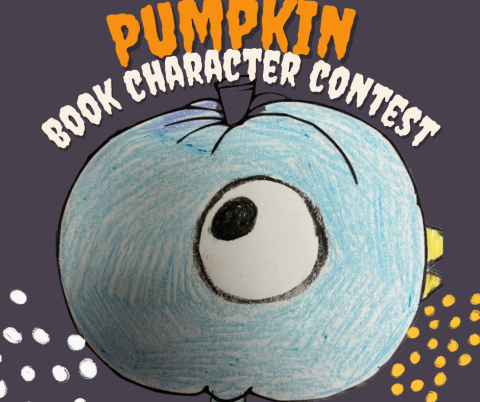Pumpkin decorating contest with book characters pigeon pumpkin