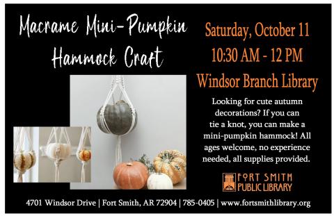 photos of mini pumpkins and gourds in a macrame hanger