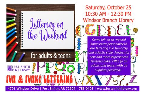 poster with information about lettering class