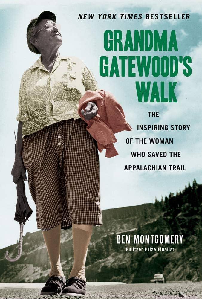 Book cover for "Grandma Gatewood" featuring a photo of Grandma walking on the Appalachian Trail