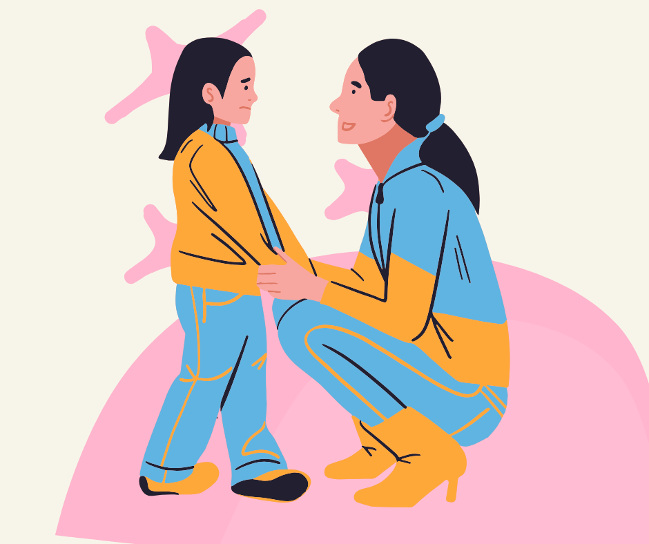 parent talking to a child