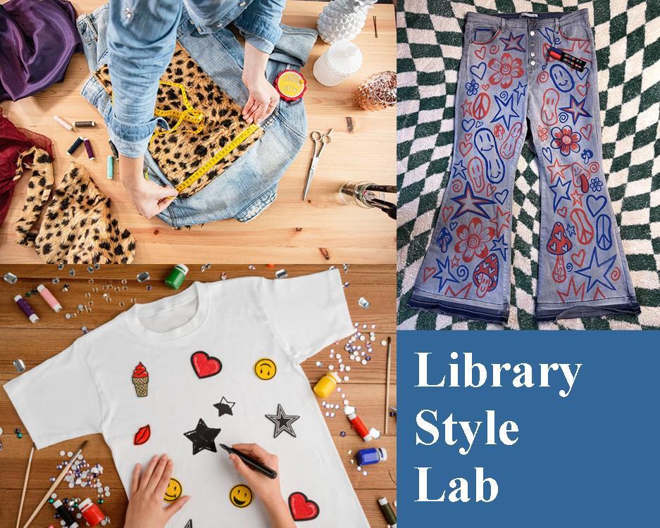 photos of jeans, t-shirt, and a denim vest with extra decorations