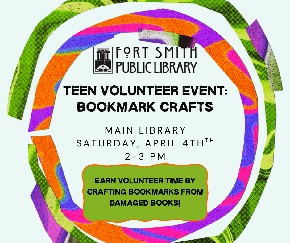 bookmark making event for teens needing volunteer hours